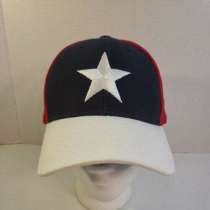 Top Of The World Texas Flag Red White Blue Adjustable Baseball Hat